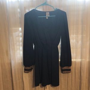 Pink Owl navy dress with beaded cuffs!